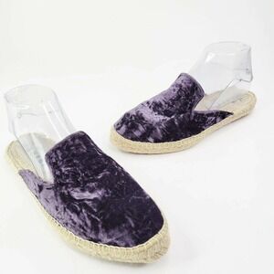 Manebi Hamptons Purple Espadrille Slip-On Mules Flats Womens 7 Crushed Velvet